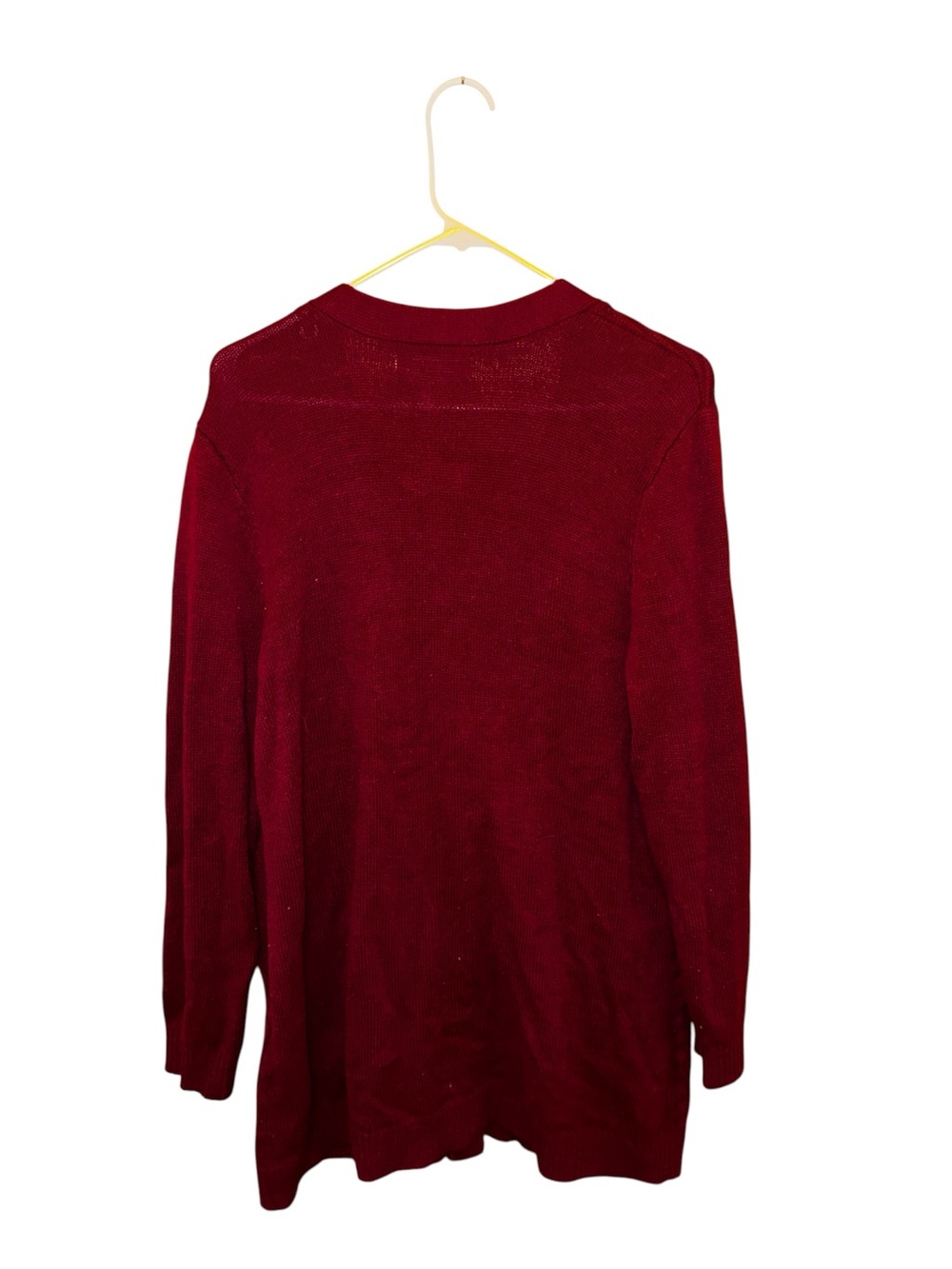 Karen Scott Burgundy Button-Front V-Neck Cardigan Sweater With Pockets XL - Picture 5 of 6
